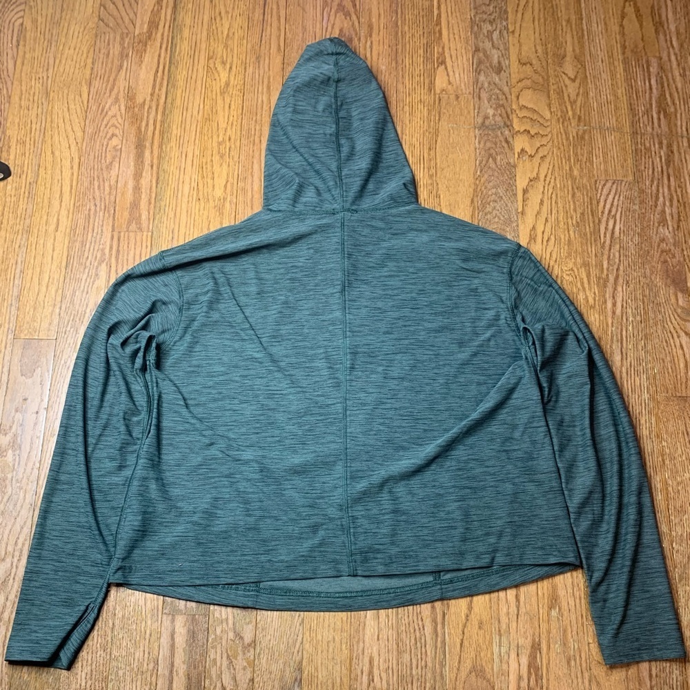 Old Navy Breathe ON Go-Dry Hoodie | Green Heathered Thumbholes - Large - Picture 2 of 8